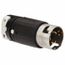 3P, 4 Wire 50A Industrial Locking Plug, Non-NEMA, 250V, Black & White, CS8365C