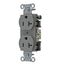 Straight Blade Duplex Receptacle, Commercial/Industrial Grade, 2-Pole 3-Wire Grounding, 20A 125V, 5-20R (Gray), BR20GRY
