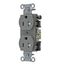 Tamper Resistant Straight Blade Duplex Receptacle, Commercial/Industrial Grade, 2-Pole 3-Wire Grounding, 20A 125V, 5-20R (Gray), BR20GRYTR