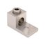 Aluminum Universal Terminal, 1 Hole, 2 AWG (Str)-600 kcmil, 3/8" Stud, 1 Screw, Al/Cu Rated, Tin Plated