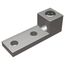 Aluminum Universal Terminal, 2 Hole, 2 AWG (Str)-600 kcmil, 1/2" Stud, 1.75" Stud Hole Spacing, 1 Screw, Al/Cu Rated, Tin Plated