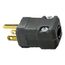 Valise Straight Blade Male Plug, Industrial/Commercial Grade, Straight, 2-Pole 3-Wire Grounding, 15A 125V, 5-15P (Black), HBL5965VBLK