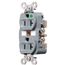 Hospital Grade Straight Blade Duplex Receptacle, NEMA 5-20R, 20A, 125V, Gray, HBL8300GY