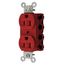 Straight Blade Duplex Receptacle, SNAPConnect, 2-Pole 3-Wire Grounding, 15A 125V, 5-15R, Nylon (Red), ., SNAP5262RA