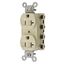 Straight Blade Duplex Receptacle, SNAPConnect, 20A 125V, 2-Pole 3-Wire Grounding, 5-20R, Nylon (Ivory), SNAP5362IA