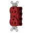 Straight Blade Duplex Receptacle, SNAPConnect, 20A 125V, 2-Pole 3-Wire Grounding, 5-20R, Nylon (Red), SNAP5362RA