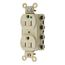 Straight Blade Duplex Receptacle, SNAPConnect, Hospital Grade,15A 125V, 2-Pole 3-Wire Grounding, 5-15R, Nylon (Ivory), SNAP8200IA