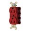 Straight Blade Duplex Receptacle, SNAPConnect, Hospital Grade, 15A 125V, 2-Pole 3-Wire Grounding, 5-15R, Nylon (Red), SNAP8200RA