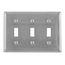 3-Gang Metallic Wall Plate, 3 Toggle Openings, Standard Size (Stainless Steel), SS3-HUBBELL