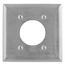 2-Gang Wall Plate, 2.15" Opening, Standard Size, 4 Bolt Mount (Stainless Steel), SS703-HUBBELL