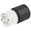 4-Wire 3-Pole Polarized Locking Connector 125/250-Volt 30-Amp Nema L14-30R (Black/White)