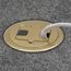 Flange And Hinged Door Cover W/ Tamper-Resistant Duplex Receptacle, Solid Brass