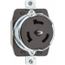 California-Style Industrial Grade Flush Mount Locking Receptacle, 3P, 50A, Non-NEMA - Black (125/250V)
