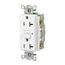 Duplex Commercial Grade GFCI Receptacle, NEMA 5-20R, Screw Terminals, Socket End, Manual Reset, White, GFR20W