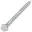 2" (Length) 1/4" (Head Size) Slotted Hex Washer Head Zip-In Sheet Metal Screws, White (250 Pack)