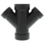 2" x 2" x 1-1/2" x 1-1/2" H x H x H ABS 45° Double Wye (5834R)