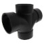 3" H x H x H ABS Double Sanitary Tee (5835)