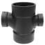 3" x 3" x 2" x 1-1/2" H x H x H ABS Double Sanitary Tee (5835R)