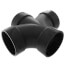 4" H x H x H ABS Double Sanitary Tee (5835)
