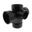 3" x 3" x 3" x 3" x 2" Hub ABS Double Sanitary Tee with 90° Inlet (58359R)