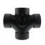 3" x 3" x 3" x 3" x 2" Hub ABS Double Sanitary Tee with 90° Inlet (58359R)
