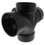 4" x 4" x 4" x 4" x 2" Hub ABS Double Sanitary Tee with 90° Inlet (58359R)