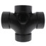 4" x 4" x 4" x 4" x 2" Hub ABS Double Sanitary Tee with 90° Inlet (58359R)
