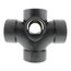 3" x 3" x 3" x 3" x 2" x 2" Hub ABS Double Sanitary Tee with Two 90° Inlets (583599)