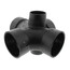 3" x 3" x 3" x 3" x 2" x 2" Hub ABS Double Sanitary Tee with Two 90° Inlets (583599)