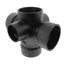 3" x 3" x 3" x 3" x 2" x 2" Hub ABS Double Sanitary Tee with Two 90° Inlets (583599)