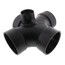 4" x 4" x 4" x 4" x 2" x 2" Hub ABS Double Sanitary Tee with Two 90° Inlets (583599)