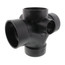 4" x 4" x 4" x 4" x 2" x 2" Hub ABS Double Sanitary Tee with Two 90° Inlets (583599)