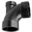 3" x 3" x 2" Hub ABS DWV 90° Elbow with Low Heel Inlet