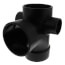 3" x 3" x 3" x 2" x 2" Hub ABS Sanitary Tee with 90° Right & Left Inlets (5870R)