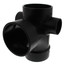 4" x 4" x 4" x 2" x 2" Hub ABS Sanitary Tee with 90° Right & Left Inlets (5870R)