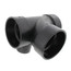 4" x 4" x 4" x 2" Hub ABS Sanitary Tee with 90° Left Inlet (5871)