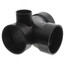 4" x 4" x 4" x 2" Hub ABS Sanitary Tee with 90° Right Inlet (5872)