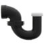 1-1/2" X 1-1/4" H x SJ ABS P-Trap with Union Joint (5892R)
