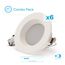 4" Retrofit 6000K Integrated LED Recessed Light Kit 9W 750LM Remodel, Dimmable, Wet Rated - Clear White (6 Pack)