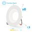 6" 3CCT Selectable 12W 1100LM Recessed Retrofit LED Sleek Series Downlight Kit, Dimmable, Wet Rated (6 Pack)