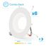 6" 5CCT Selectable 12W 1100LM Recessed Retrofit LED Sleek Series Downlight Kit, Dimmable, Wet Rated (6 Pack)