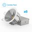 4" 36-Degree 5CCT Selectable New Construction 12W 960LM 0-10V Dimmable LED Light, 120-277V - White (6 Pack)