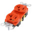 Isolated Ground Heavy-Duty Commercial Specification Grade Duplex Receptacle, 20A, 2P - Orange (125V)