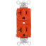 Isolated Ground Heavy-Duty Commercial Specification Grade Duplex Receptacle, 20A, 2P - Orange (125V)