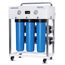 5-Stage Tankless Commercial Reverse Osmosis Drinking Water Filtration System w/ Dual Booster Pumps, Pressure Gauges, and Freestanding Bracket