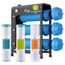 3 Stage Whole House Water Filter System w/ 20" Iron, Manganese & H2S Reducing Filters, Horizontal Housings