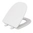 Molded Wood Toilet Seat, Elongated Closed Square Front w/ Cover (White)