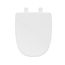 Molded Wood Toilet Seat, Elongated Closed Square Front w/ Cover (White)