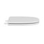 Molded Wood Toilet Seat, Elongated Closed Square Front w/ Cover (White)