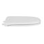 Plastic Toilet Seat, Elongated Closed Square Front w/ Cover (White)